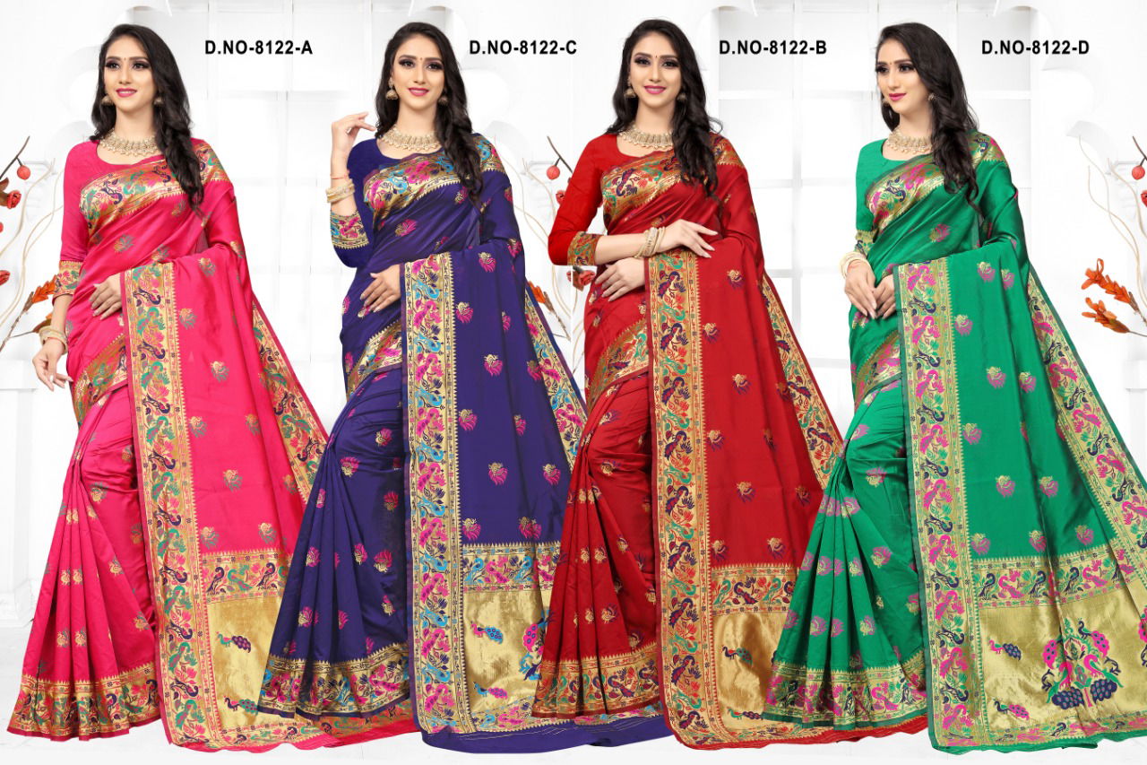 Sanyog 8122 Fancy Casual Wear Latest Designer Cotton Silk Saree Collection